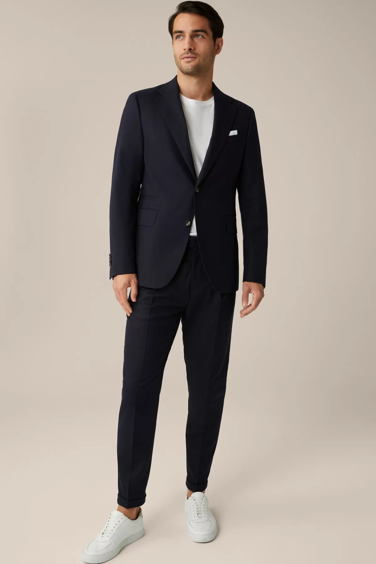 Online Wollmix-Hose Sapo Mit Bundfalte Und Umschlag In Herren Hosen & Jeans