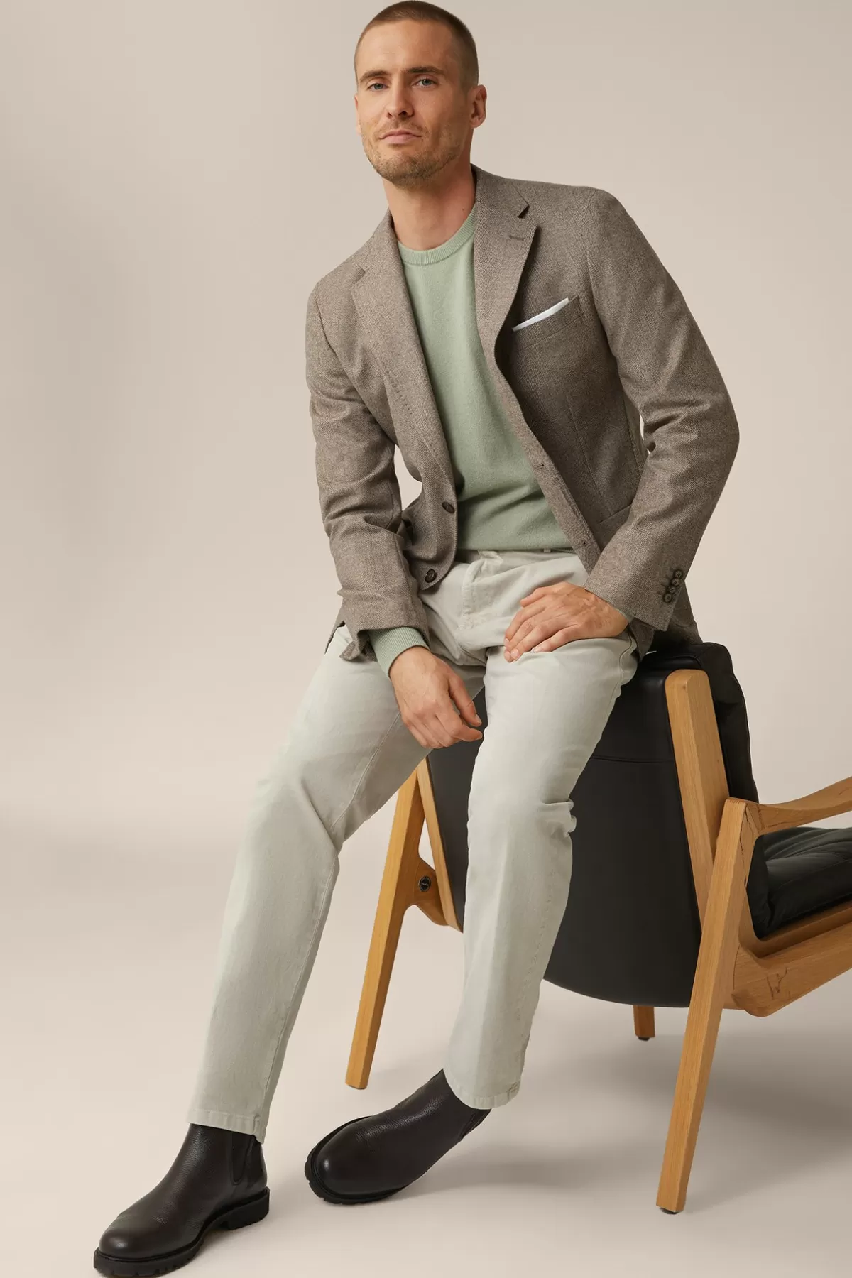 Discount Wollmix-Sakko Giro Mit Cashmere In Fischgrat Herren Sakkos