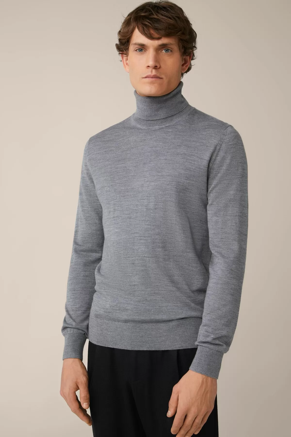 Best Sale Woll-Rollkragen-Pullover Nando Mit Seide Und Cashmere In Herren Strick