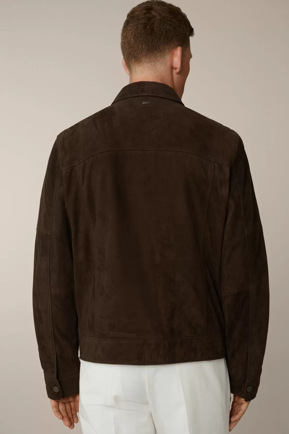 Fashion Ziegenvelours-Leder-Blouson Montagnana Mit Umlegekragen In Herren Jacken & Mäntel