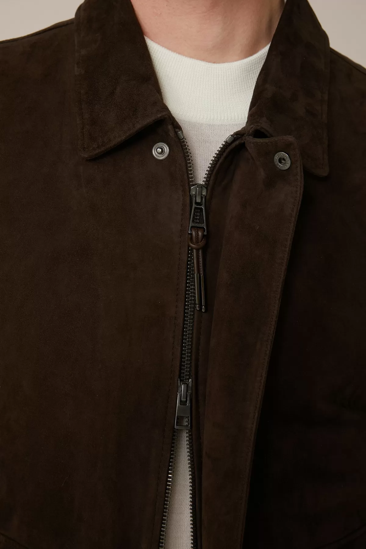 Fashion Ziegenvelours-Leder-Blouson Montagnana Mit Umlegekragen In Herren Jacken & Mäntel