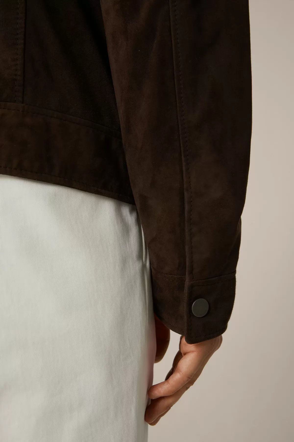 Fashion Ziegenvelours-Leder-Blouson Montagnana Mit Umlegekragen In Herren Jacken & Mäntel