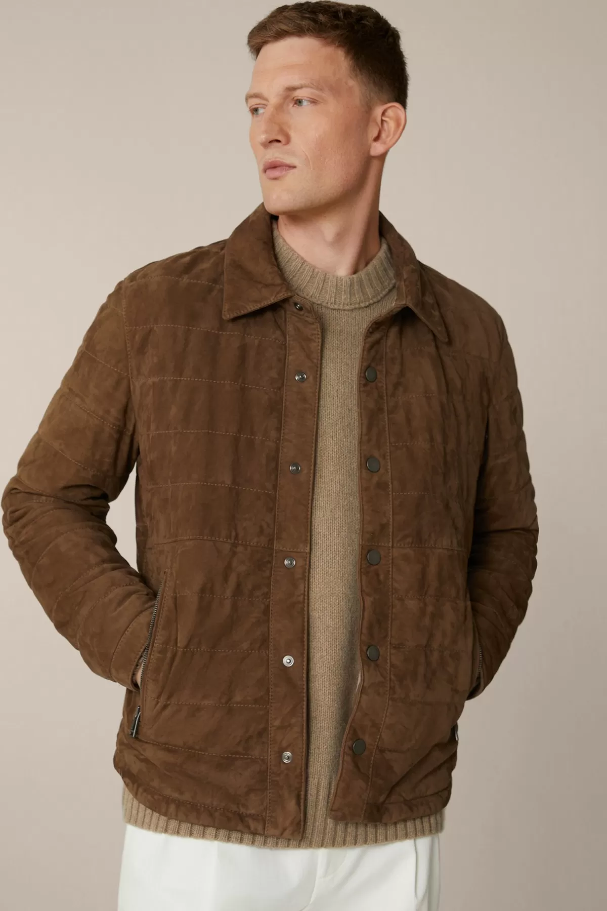 Outlet Ziegenvelours-Lederjacke Parma Mit Umlegekragen In Herren Jacken & Mäntel